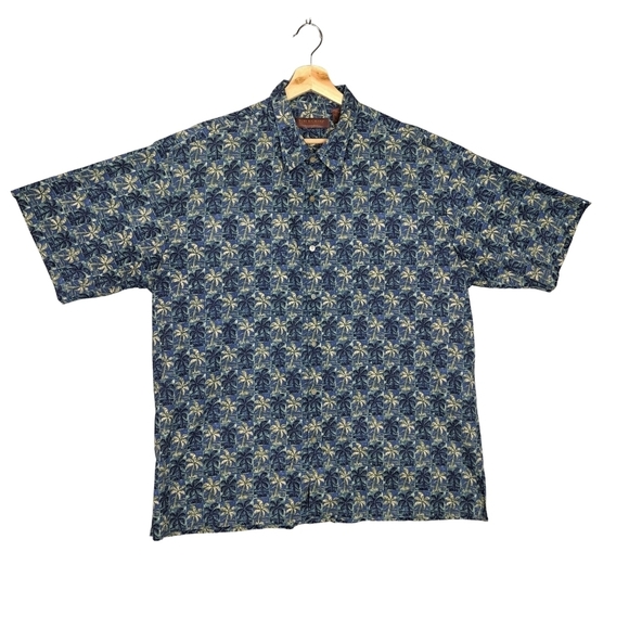 Tori Richard Other - Tori Richard Honolulu Men's 2XL Tropical Print Short Sleeve Button Up Blue/Beige